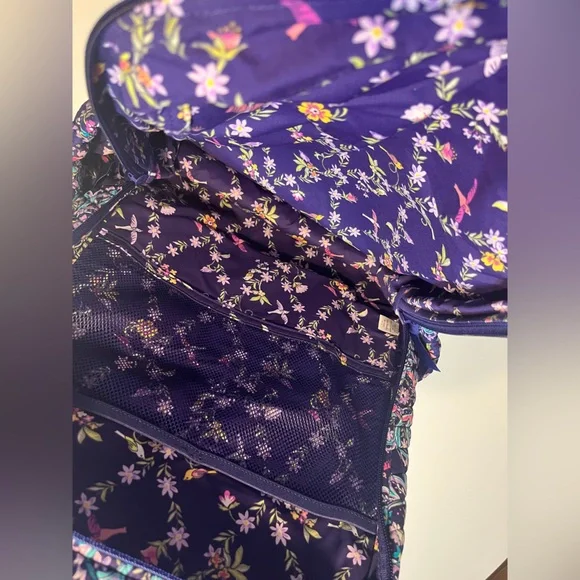 Vera Bradley French Paisley Campus Backpack quilted purple like new - Picture 5 of 12